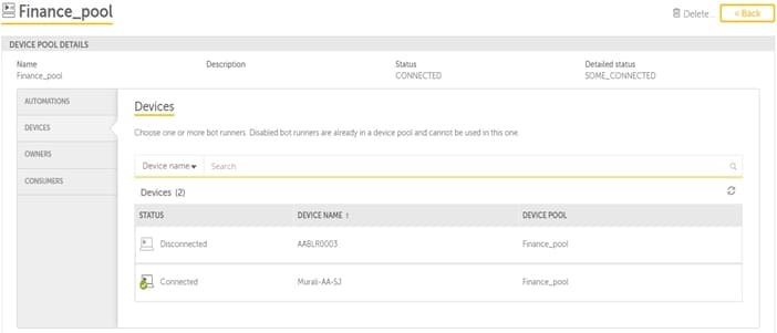 Automation Anywhere Enterprise A2019.08 lets you create device pools for regular bot deployments.