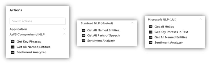Automation Anywhere Enterprise A2019 enables natural language processing modules to be easily integrated into various bots and processes.