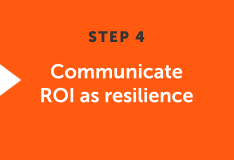 Communicate ROI as risk reduction and resilience