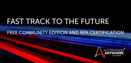 미래를 향한 빠른 길: 무료 커뮤니티 에디션 및 RPA 인증(Fast Track to the Future: Free Community Edition and RPA Certification)